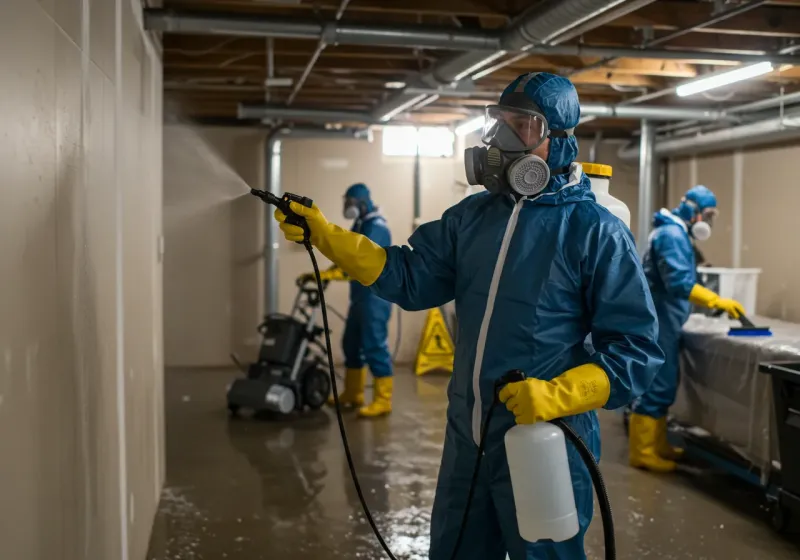 Basement Sanitization and Antimicrobial Treatment process in East Norwich, NY